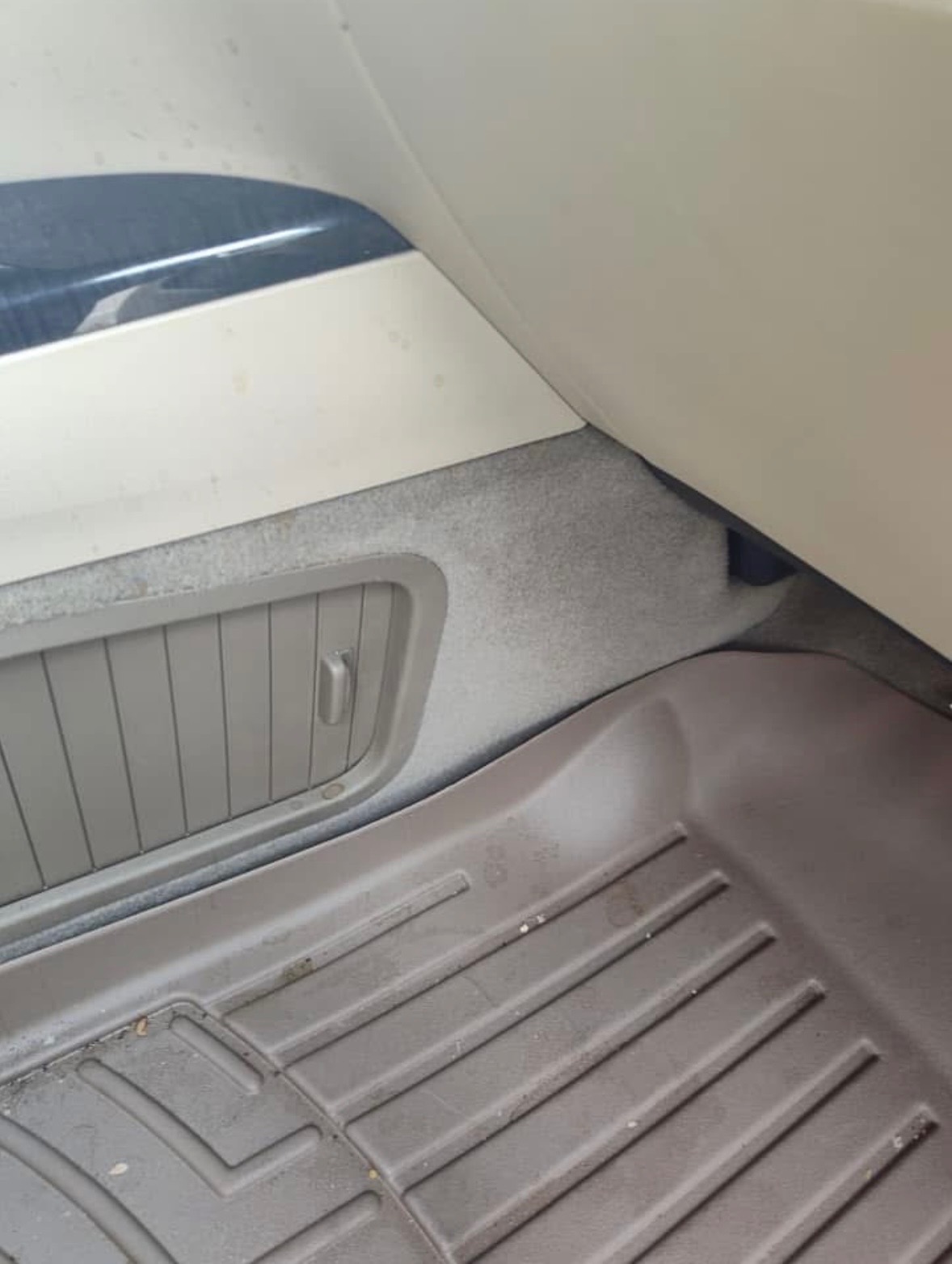 Cargo-area floor and trim before interior detailing